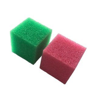 2 Bright Box Kitchen Cube Scrub Sponge Scratch Odor Free Long Lasting Pink Green